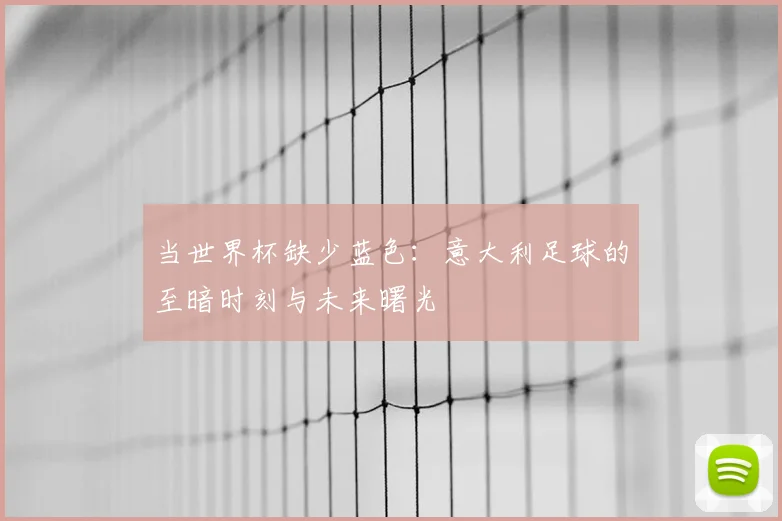 当世界杯缺少蓝色:意大利足球的至暗时刻与未来曙光